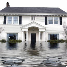 water damaged house